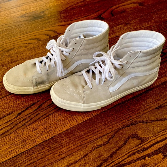 Used Size 12 mens Vans Pig Suede Off-White - Picture 5 of 5